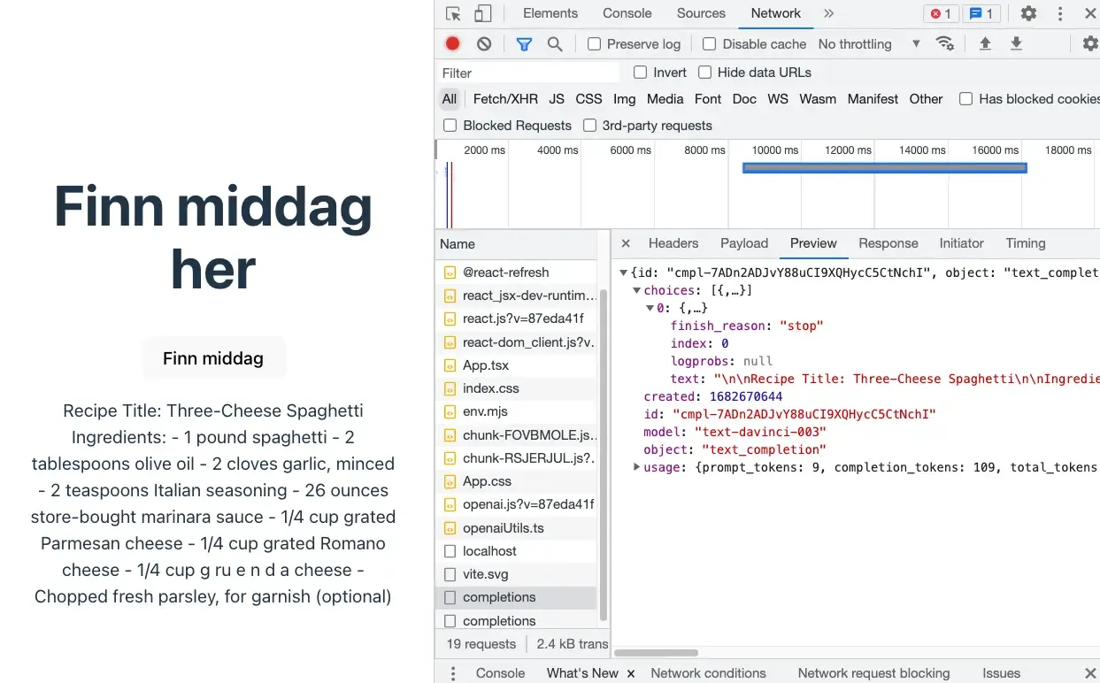 Nettsiden med devtools